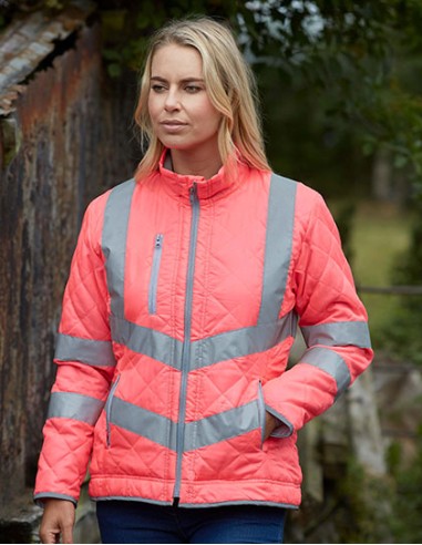 Y-HVW706-Hi-Vis Kensington Jacket With Fleece Lining